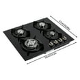 thumbnail image 2 of FOGGBET Countertop Tempered Glass Gas Cooktop, 23.2'' 4 Burners Built-in Gas Stovetop, Portable Gas Cooktop LPG/NG Dual Fuel Gas Stove for RVs, Apartments, Outdoor(black), 2 of 15