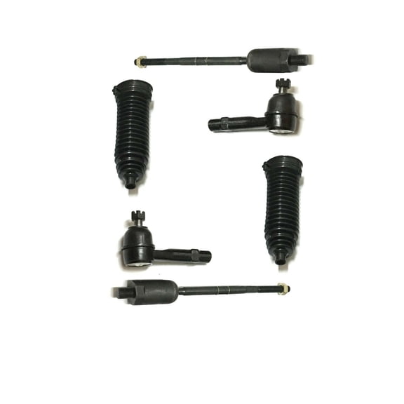6 Pc Steering Kit Inner & Outer Tie Rod Ends With Gear Bellows Fits select: 2002-2005 FORD EXPLORER, 2002-2005 MERCURY MOUNTAINEER