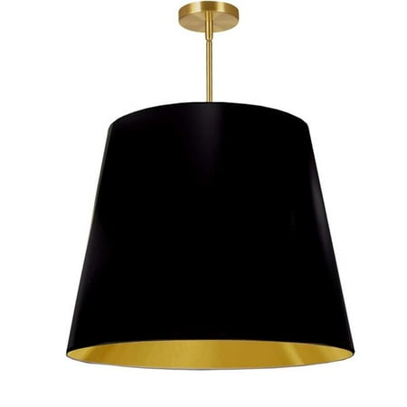 

Dainolite ODR-L-698 1 Light Oversized Drum Pendant Black & Gold Shade - Large