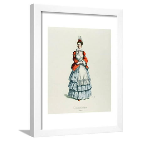 Columbine, Character from the Commedia Dell'Arte Framed Print Wall Art