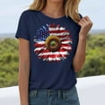thumbnail image 2 of ORT Womens American Flag T Shirt Patriotic Shirts Short Sleeve Patriotic Shirt 4th of July Tee Tops Crewneck Summer T-Shirt(Z2-Navy,XL), 2 of 6