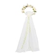 thumbnail image 3 of Velo de novia bohemio con guirnalda floral para mujer, ideal para despedidas de soltera y fiestas. rosa, 3 of 9