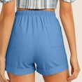 thumbnail image 5 of Fashion Olyvenn Womens Shorts Casual Summer Beach Drawstring Shorts with Pockets 5 Inch Loose Cute Vacation Trendy Lounge Clothes Blue M, 5 of 9