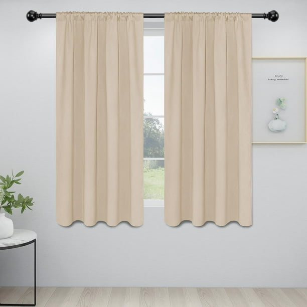 Cortinas Easy-Going Blackout con aislamiento térmico de 86 x 160 cm, color beige