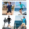 thumbnail image 5 of ANFERRY Men Swim Shirts Quick Dry UPF50+ Sun Protection Athletic Rash Guards Long Sleeve Color Block Swimwear, 5 of 9