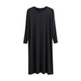 thumbnail image 2 of 2 Pack Long Sleeve Nightgowns for Men Soft-Modal Pullover Crewneck Sleepshirts Mens Casual Solid Loose Below-the-Knee Loungewear T-Shirts Gowns, 2 of 8