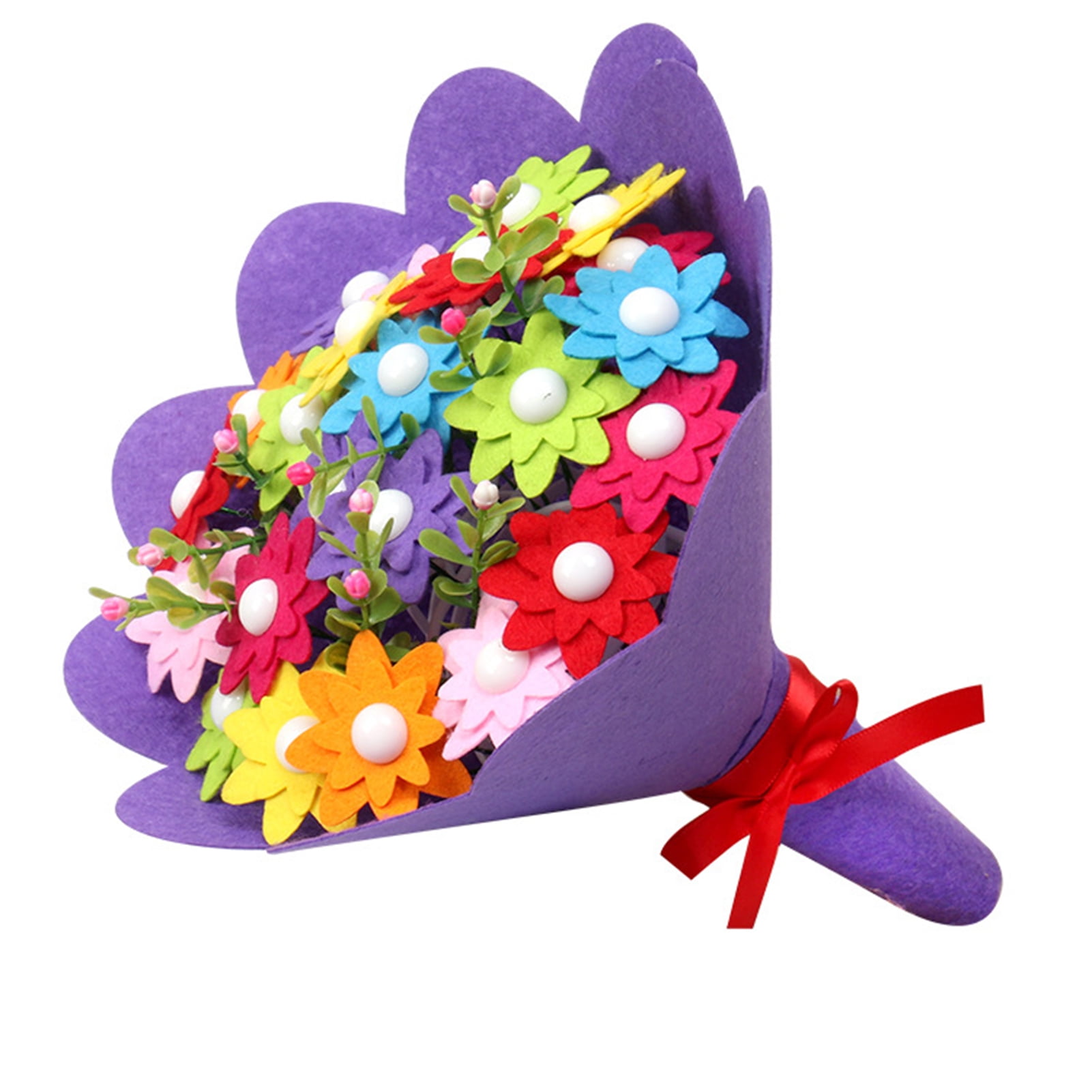 Button Bouquet Children Educational Toys DIY Holding Flowers Handmade Gift 