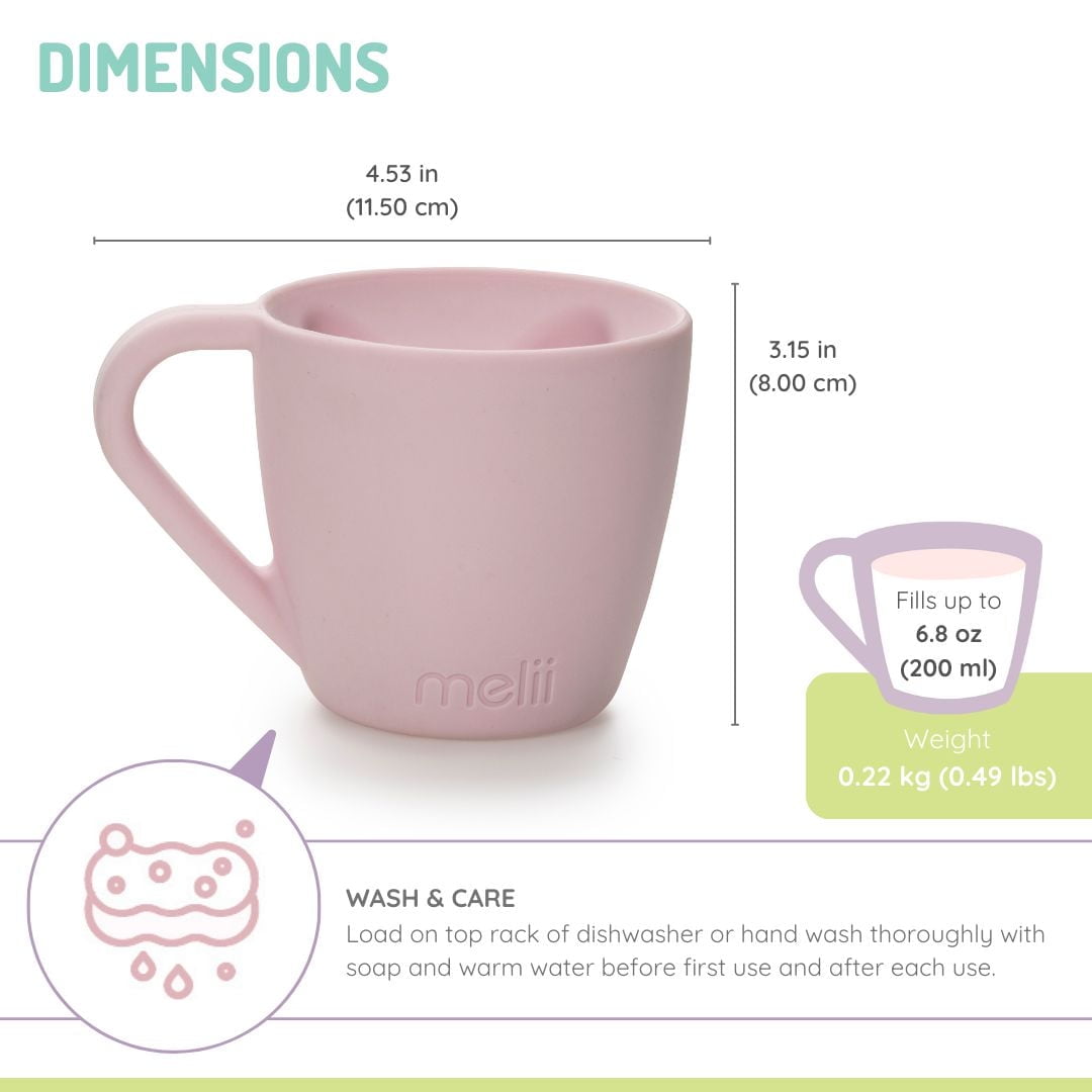Melii Tasse en silicone en forme d’ours- rose