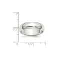 thumbnail image 2 of 14k Or Blanc Massif Poli Demi Ronde Gravable 6mm Demi Rond Bague Taille 7.5 Bijoux Cadeaux pour les Femmes, 2 of 3