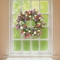 thumbnail image 4 of Spring Summer Artificial Flower Door Wreath 18.11In Premium Stable Build Lifelike Foliage Floral Detail Multi Scenario Placement for Front Door Window Porch Farmhouse Wedding Holiday Gift Home Decor, 4 of 7