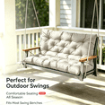 thumbnail image 3 of Kfuirde Swing Cushion, Bench Cushion Set, Indoor Outdoor Patio Seat Pad, Replacement Pillow for Garden Furniture, Lounger Chair Cushion for Porch & Balcony, Ivory Style A, 3 of 6