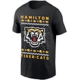 thumbnail image 1 of CFL Hamilton Tiger Cats Xmas Design Black Large T-Shirt, 1 of 4