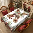 thumbnail image 2 of Red Christmas Tablecloth,Santa Claus Table Cloth,Pine Tree Table Cover for Dining Kitchen Decor Party,60x84, 2 of 5