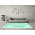 thumbnail image 3 of Ahgly Company Machine Washable Indoor Rectangle Abstract Turquoise Blue Contemporary Area Rugs, 3' x 5', 3 of 4