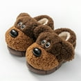 thumbnail image 2 of newwalpole Toddler Girls Boys Slippers Animal-themed Slippers For Kids Soft Plush Warm Non Slip Baby Kids House Shoes Indoor Bedroom Brown for Size 11.5, 2 of 7