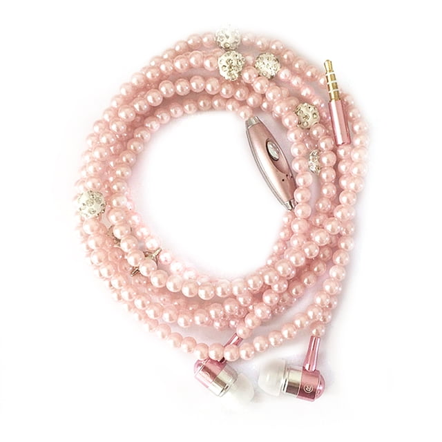 Joyería Collar de perlas Auriculares estéreo con micrófono Auriculares internos de 3,5 mm Auric CACAGOO Auriculares