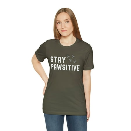 Stay Pawsitive Dog Paw Print Shirt, Cat Paw Print Shirt, Pawsitive Vibes