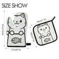 thumbnail image 2 of Yayeee Oven Mitts and Pot Holder Set of 4 Heat Resistant Kitchen Gloves Baking Hot Pad, Cute Chubby Cat, 2 of 5