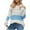 Sky Blue, variant on TFEOQRY Pullover Sweater for Women Striped off Shoulder Knitwear Long Sleeved Round Neck Sweater Top Green