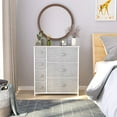 thumbnail image 3 of Dresser with 7 Drawers,Hengu Fabric Storage Tower,Organizer Unit for Living Room, Hallway - Sturdy Steel Frame, Wooden Top & Easy Pull Fabric Bins,Gray, 3 of 6