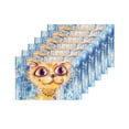 thumbnail image 4 of MKHERT Pretty Cat with The Mouse and Rainbow in Cityscape Placemats Table Mats for Dining Room Kitchen Table Decoration 12x18 inch,Set of 6, 4 of 4