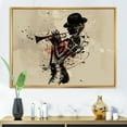 thumbnail image 2 of Designart 'Girl Playing Jazz Trumpet' Modern Framed Canvas Wall Art Print, 2 of 5