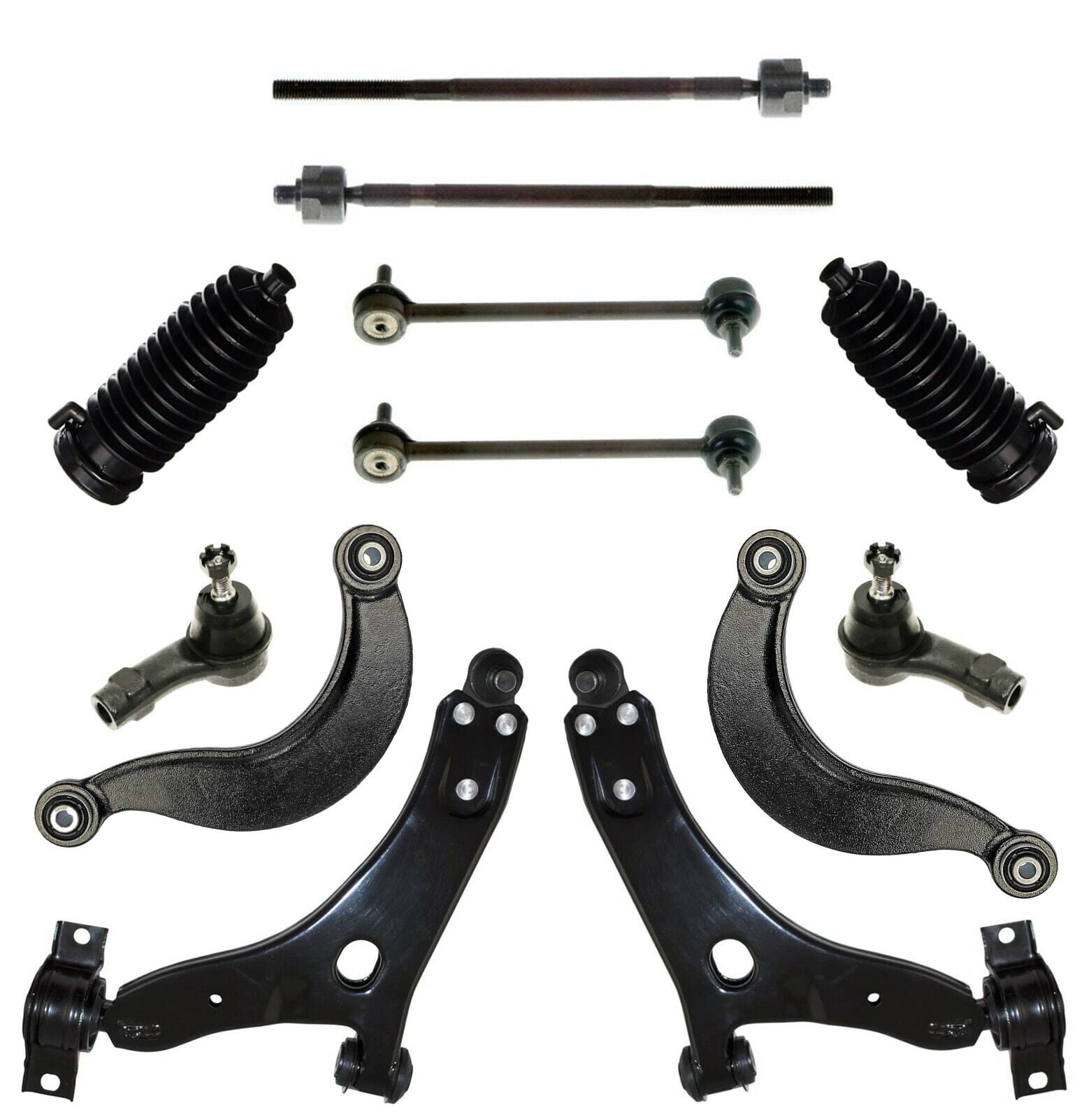 12 Pc Rear & Front Suspension Kit Lower Control Arms & Ball Joints Rack