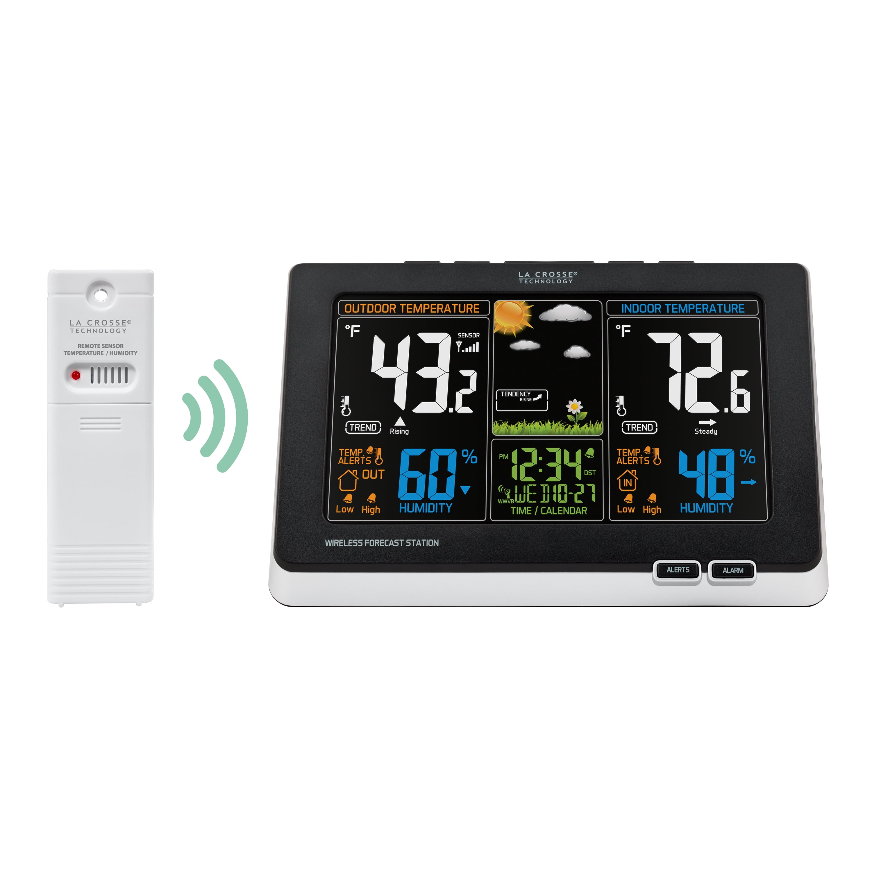 La Crosse Technology Black Digital Color Forecast Station with Alerts, 1 ea., 308-1414B