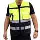 thumbnail image 5 of Chaleco reflectante de seguridad con cremallera frontal de alta visibilidad, chaleco de seguridad con cuello suave y bolsillos para trabajar, amarillo, negro, XXL 180 YUNYI BRAND  Deportes, 5 of 8
