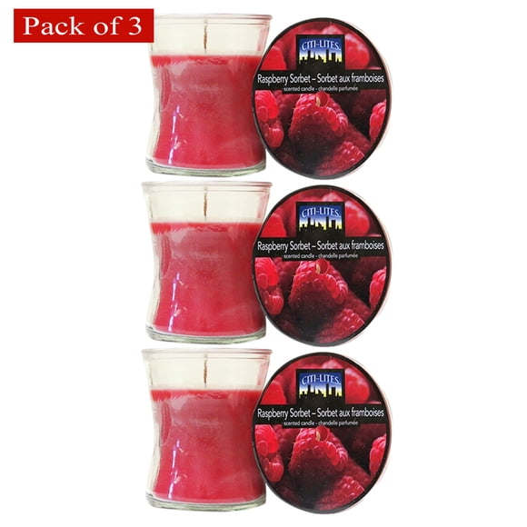 Candle Jars 2.5 Ounce Hourglass Jar-Raspberry Sorbet (Pack of 3)