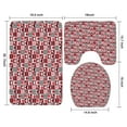 thumbnail image 3 of Red and Black Christmas Love Pattern Bathroom Rugs Sets 3 Piece,Toilet Cover Set,Absorbent Non Slip Bathroom Mats Sets with U-Shaped Contour Rug Toilet Rug Set, 3 of 5