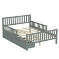 thumbnail image 5 of JERFIT Gray Full Size Platform Bed with Storage Drawers, Guardrails Headboard, Wood Bed Frame for Space Saving Safety, 5 of 10