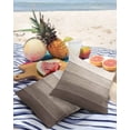 thumbnail image 3 of Pack of 2 Outdoor Pillow Covers, Khaki Striped Gradient Rustic Wood Board Waterproof Square Throw Pillowcase Cushion Decorative Pillow Covers for Couch Patio Tent, 20x20 in, 3 of 6