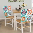 thumbnail image 5 of Boho Dining Chair Back Cover Only, Colorful Abstract Set of 4 Chair Back Covers, Removable Washable for Dining Room, Banquet & Holiday Decoration, 5 of 9