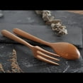 thumbnail image 4 of DJN 2025 New Tableware Natural Flatware Reusable Spoon Solid Color Tableware Fork Set Portable Wooden Kitchen，Dining & Bar Wooden yellow One Size, 4 of 8
