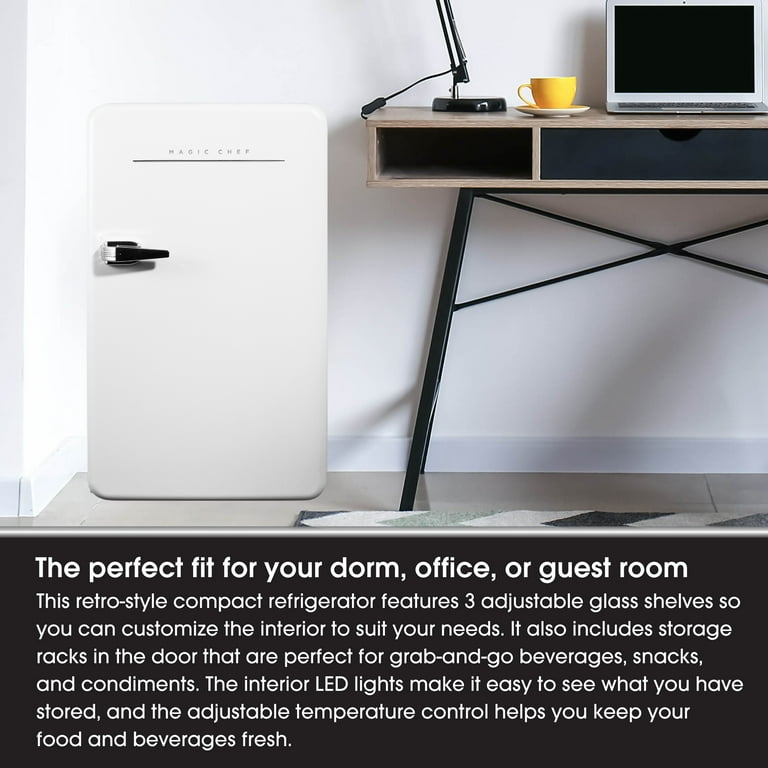 【本日限り】未開封 ALIVEN MIG3 リチャージスリム Magic Chef MCR32CHW Manual Defrost Retro Mini Fridge, White, 3.2