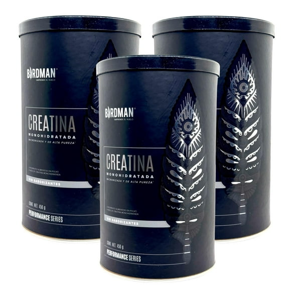 Creatina Monohidratada Pura 3 botes de 450g 270 serv Birdman