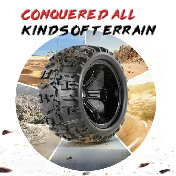 2pcs 3.6 Inch 150mm  Truck Wheel Rim And Tire For 1/8 Traxxas HSP HPI E-MAXX Savage Flux ZD Racing RC Car