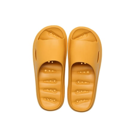 

Tenmix Unisex Slide Sandals Beach Slides Comfort Flat Sandal Slip On Shower Slippers Indoor Outdoor Lightweight Quick Dry Yellow US 8-9 Women