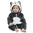 thumbnail image 3 of Hazel Tech Toddler Boys Girls Cotton Fleece Hooded Romper Jumpsuit Cosplay One-Piece Long Sleeve Warm Onesies Husky 0-36 Months, 3 of 10