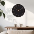 thumbnail image 6 of Wall Clock Operated 10 Inch Black Silent Non Ticking Simple Minimalist Style Rose Numbers Decorative For Living Room Kitchen Home Office Bathroom, 6 of 9