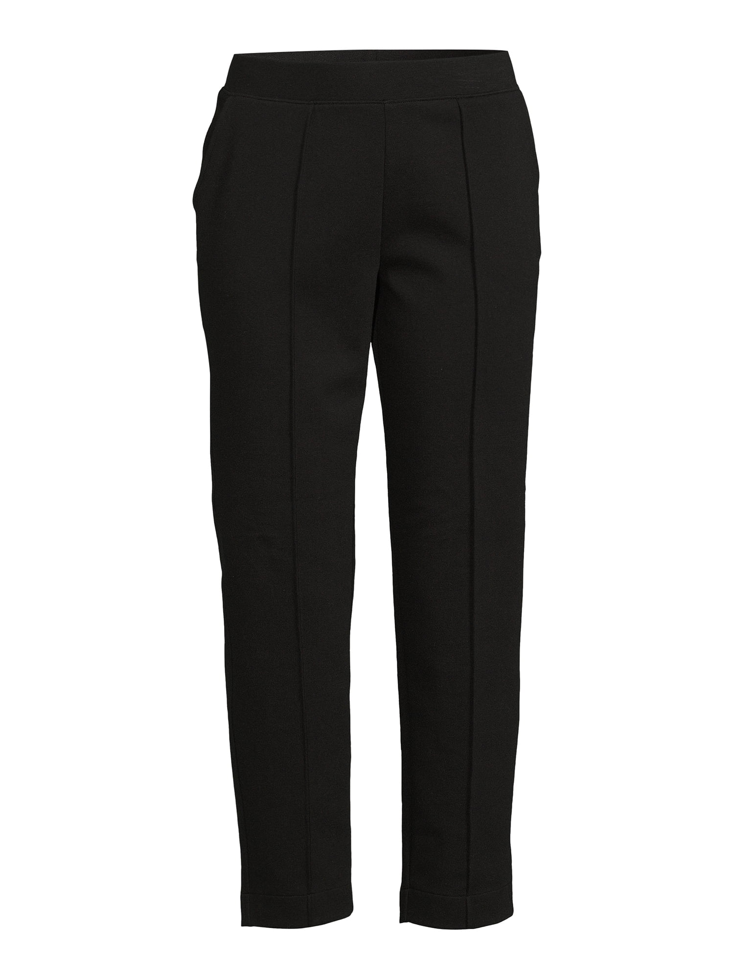 Time and Tru Women's Cropped Pintuck Pull On Knit Pants
