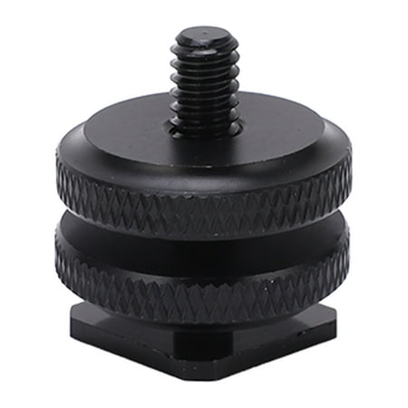 Image of 1/4inch Dual Nuts Camera Cold Shoe Mount Adapter Tripod Screw Adapter Flash Shoe Mount for Camera Accessory
