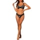 thumbnail image 2 of Conjunto de lencería push up para mujer INSPIRE CHIC con tirantes ajustables, borde de encaje floral, sujetadores y bragas B 36 negro floral, 2 of 4