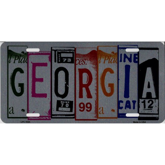 Georgia Cut Style Metal License Plate