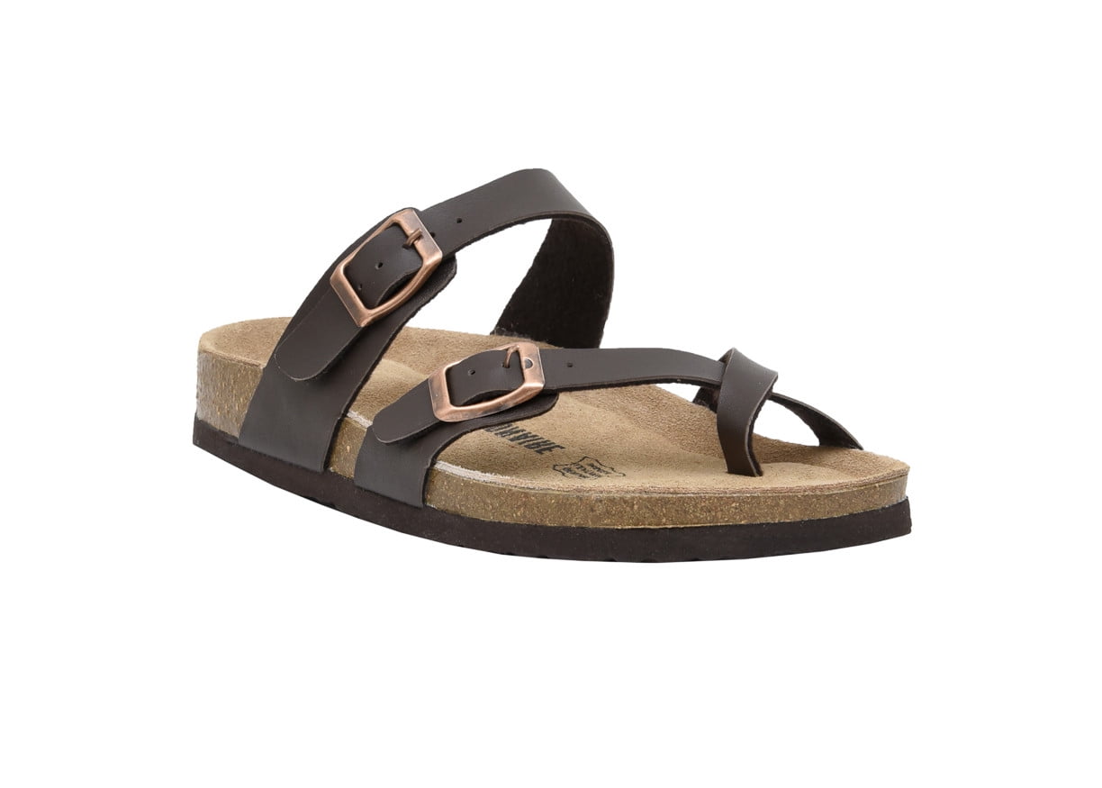 CUSHIONAIRE Women's Luna Cork Footbed Sandal with