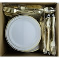 thumbnail image 4 of Crown Display 200 Ct. Gold Rim - Wedding Kit Disposable Plastic Cutlery Set - Service for 40, 4 of 5