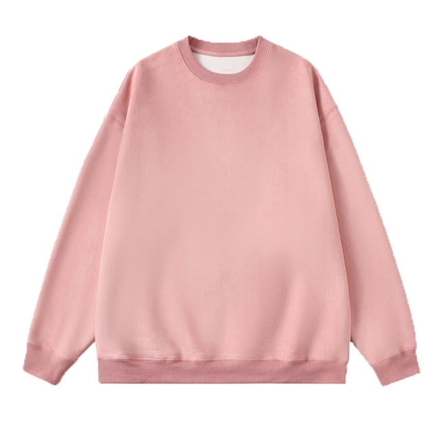 AherBiu Sweat-Shirt Col Rond pour Hommes Manches Longues Doublé Polaire Pull Ample Décontracté Coton Mode 2024