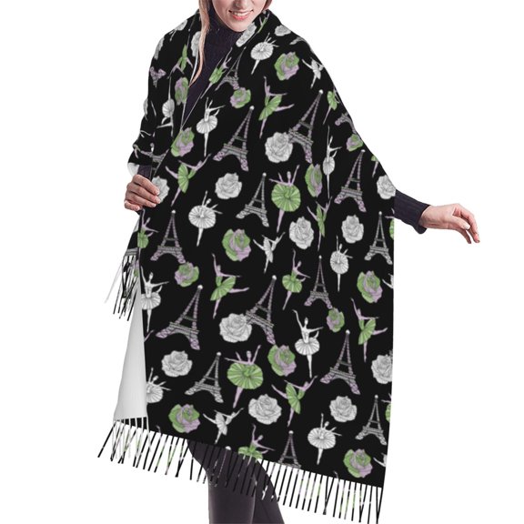 Shawl Wraps for Women - flower Tower ballet Oversized Fall Winter Fashion Blanket Scarf for Women