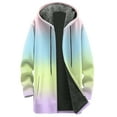 thumbnail image 4 of idosla Long Hoodies for Women Zip Up Gradient Color Fleece Jacket Tunic Sweatshirts Fall Winter Fashion Clothes 2025 (Sky Blue, S), 4 of 5